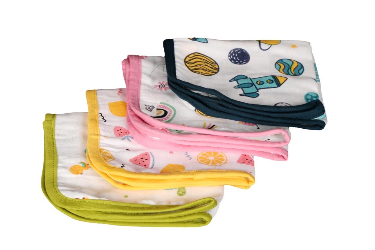 Joey Jr Organics Bamboo Muslin Baby washcloths |4 -pack